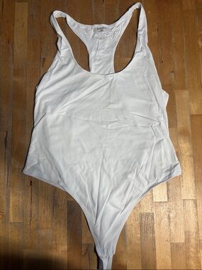 Babaton White Racerback bodysuit